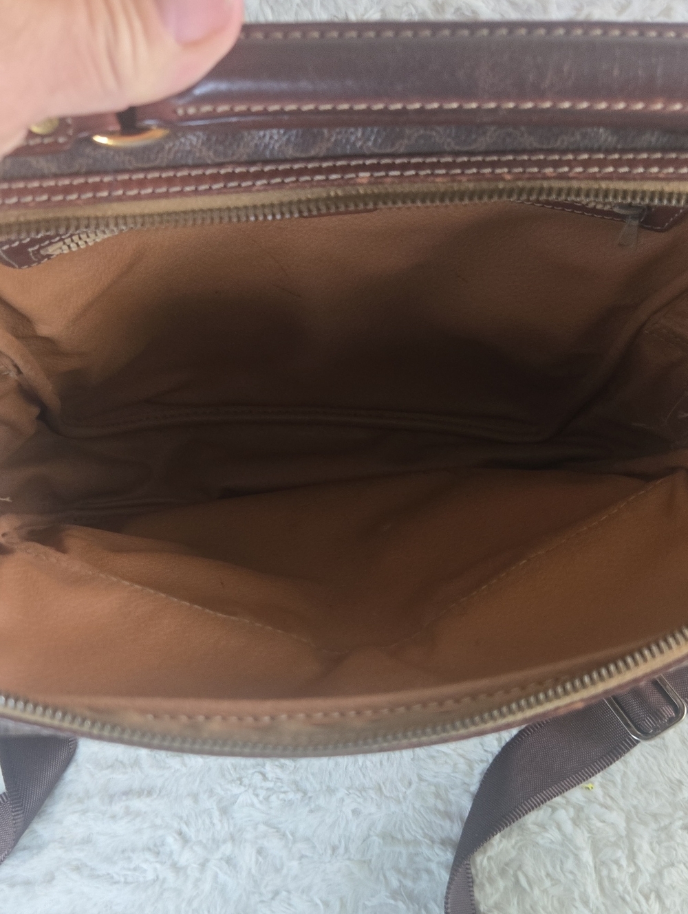 Celine Brown Monogram Crossbody Messenger Bag Euc Like New - Picture 11 of 15